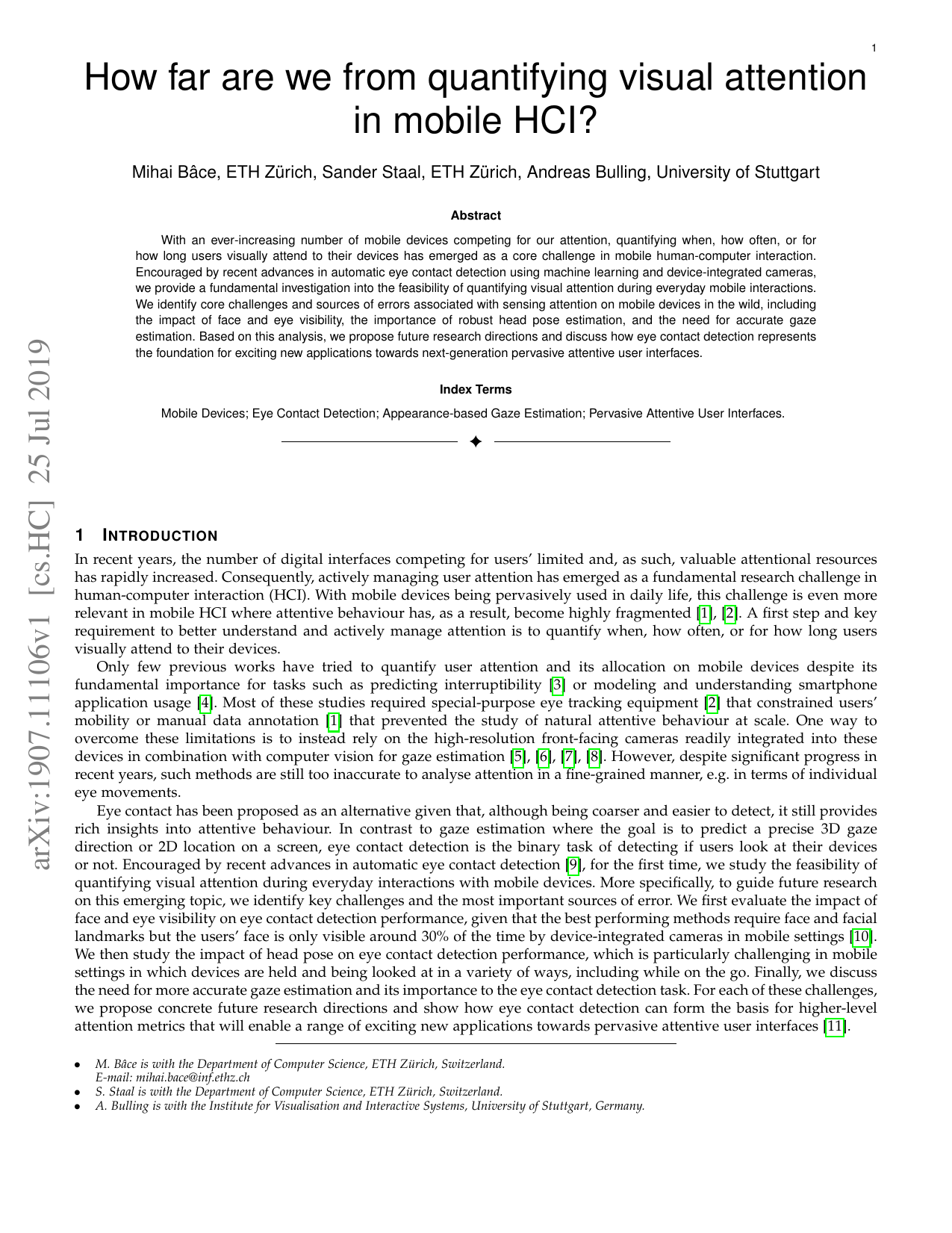 How far are we from quantifying visual attention in mobile HCI?