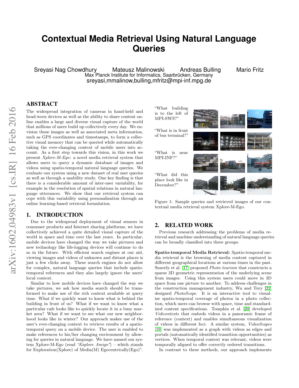 Contextual Media Retrieval Using Natural Language Queries