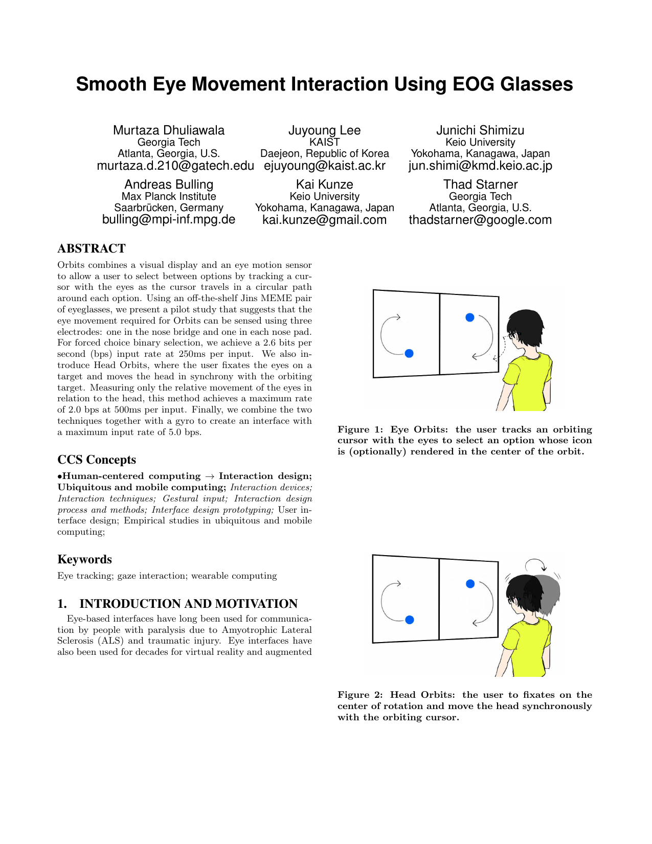 Smooth Eye Movement Interaction Using EOG Glasses