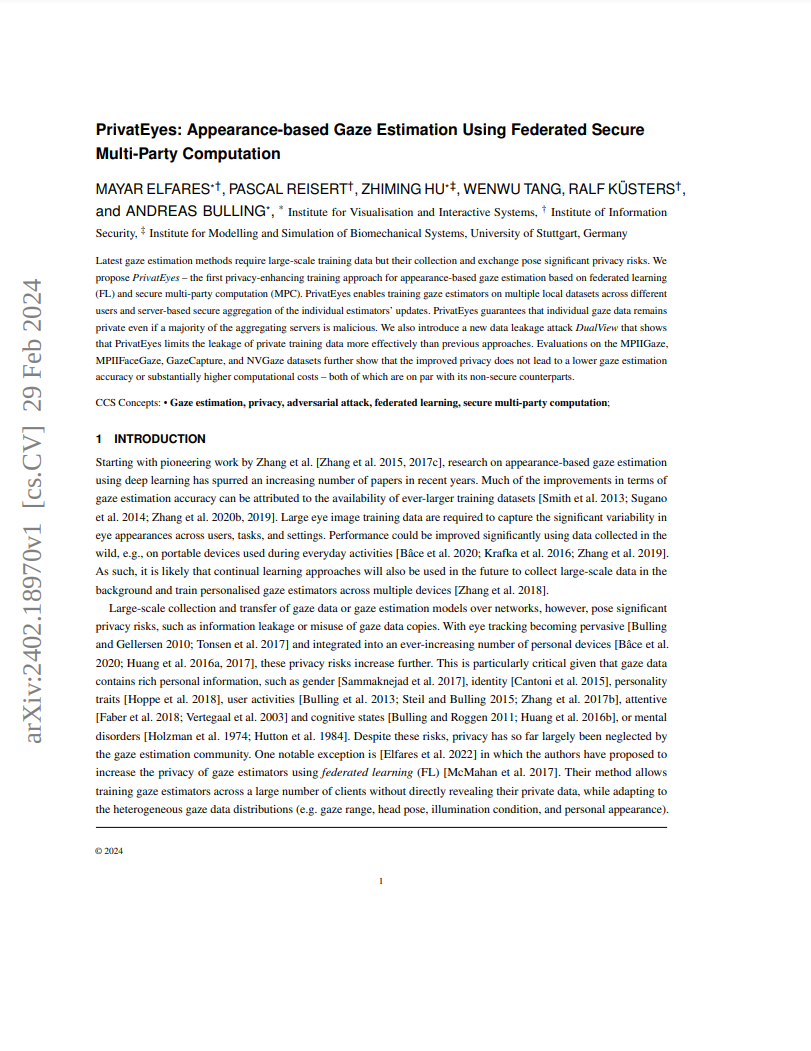 PrivatEyes: Appearance-based Gaze Estimation Using Federated Secure Multi-Party Computation