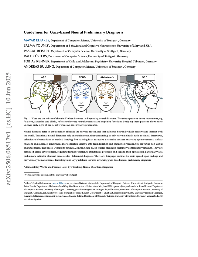 Guidelines for Gaze-based Neural Preliminary Diagnosis