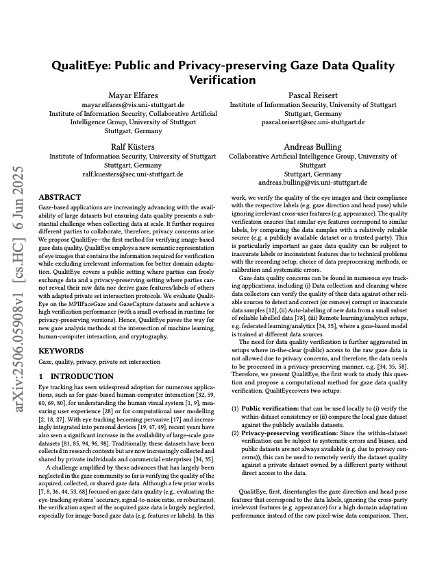 QualitEye: Public and Privacy-preserving Gaze Data Quality Verification