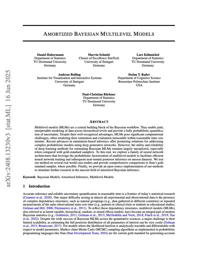 Amortized Bayesian Multilevel Models