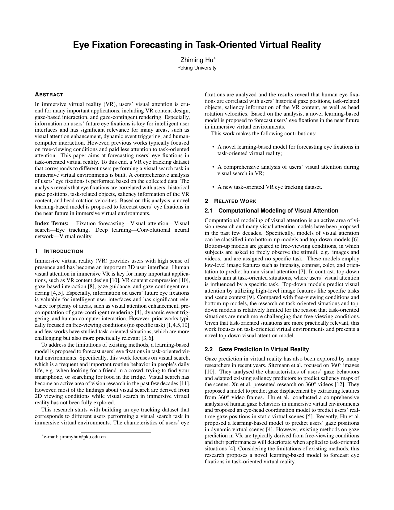 Eye Fixation Forecasting in Task-Oriented Virtual Reality