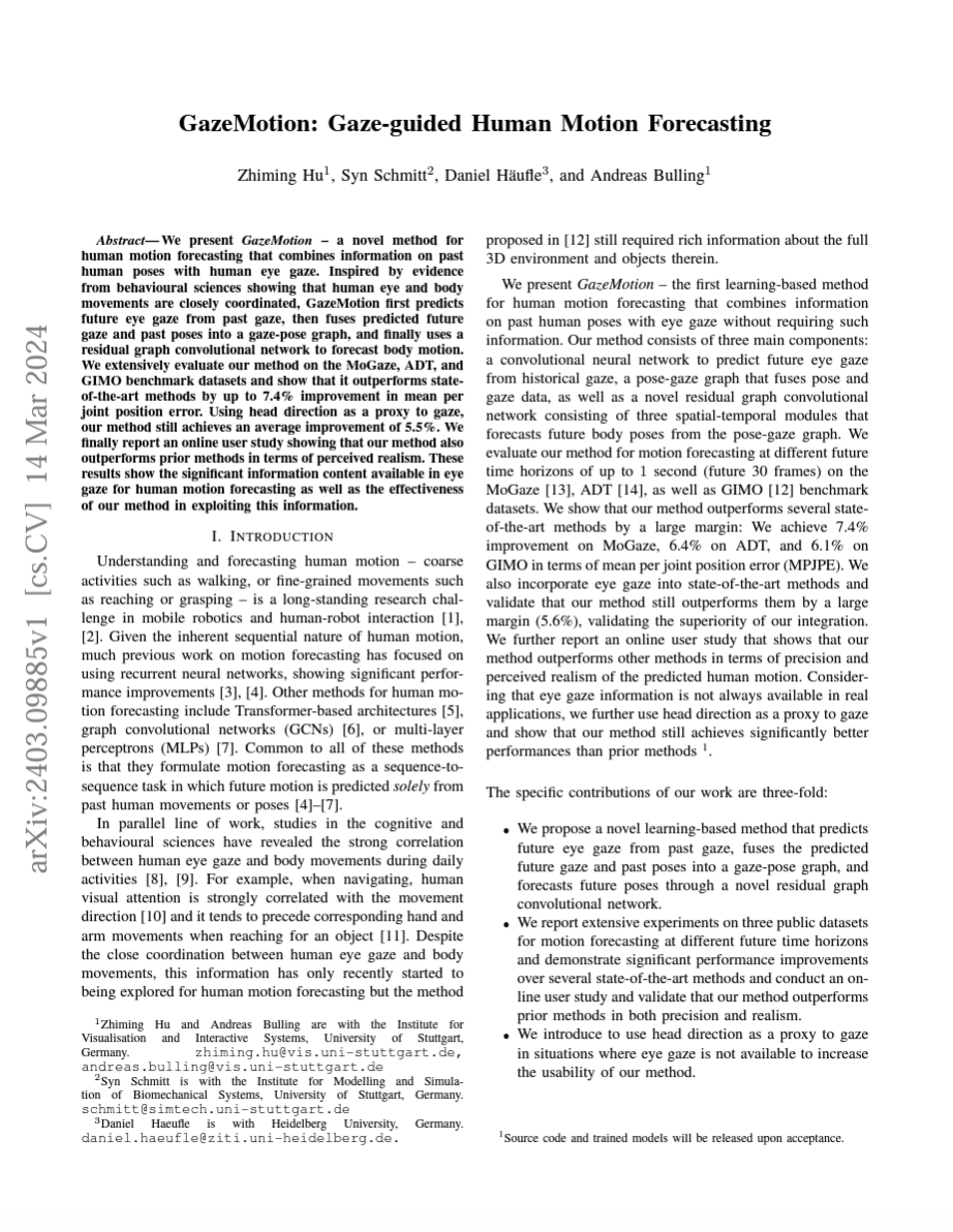 GazeMotion: Gaze-guided Human Motion Forecasting