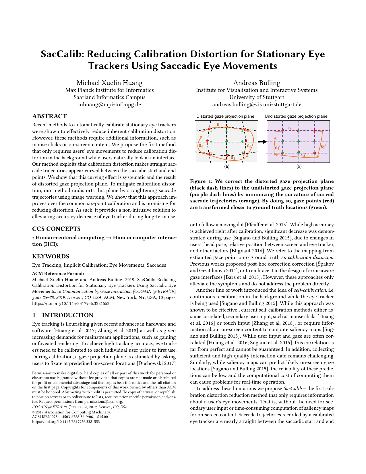 SacCalib: Reducing Calibration Distortion for Stationary Eye Trackers Using Saccadic Eye Movements