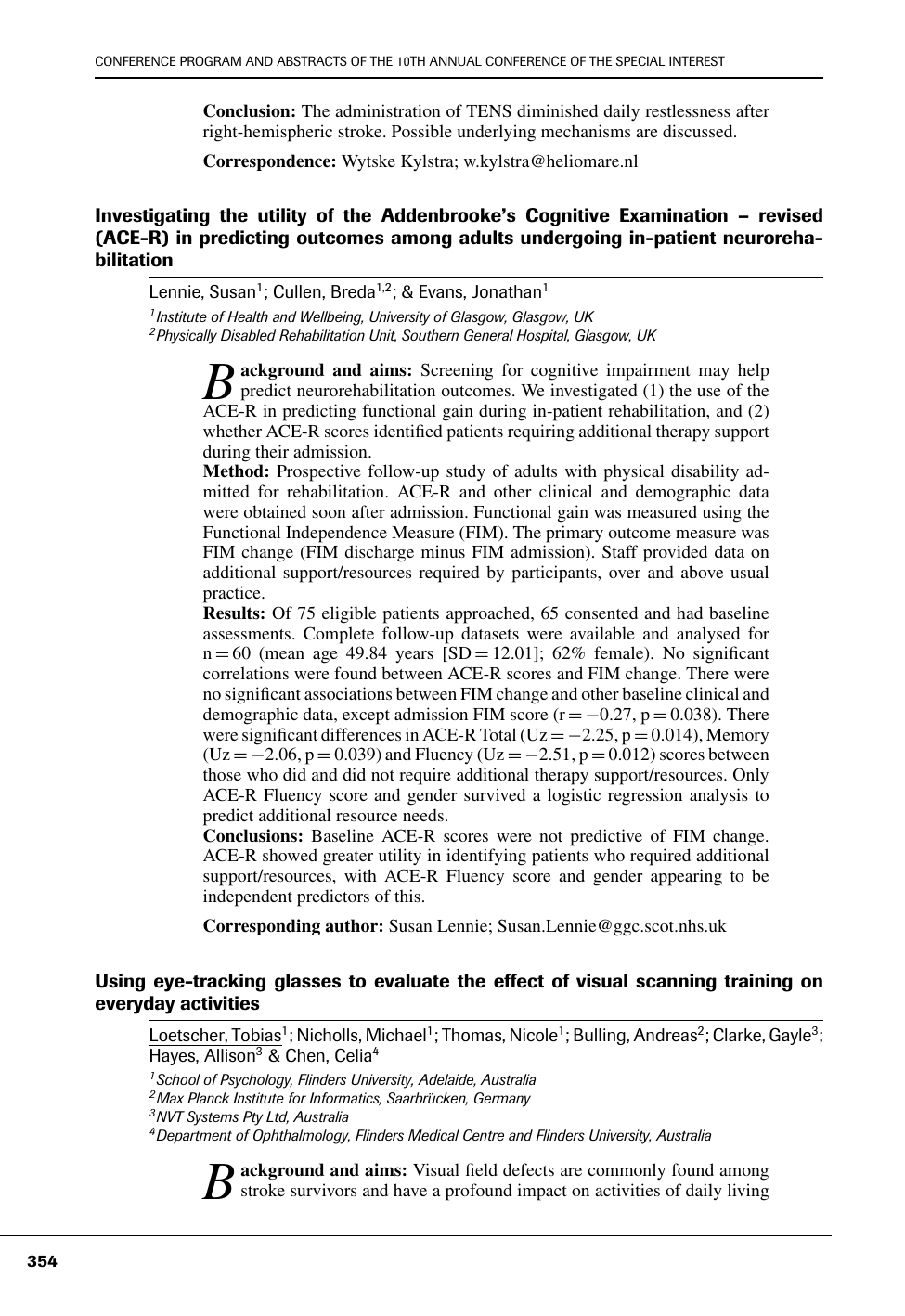 Using eye-tracking glasses to evaluate the effect of visual scanning training on everyday activities