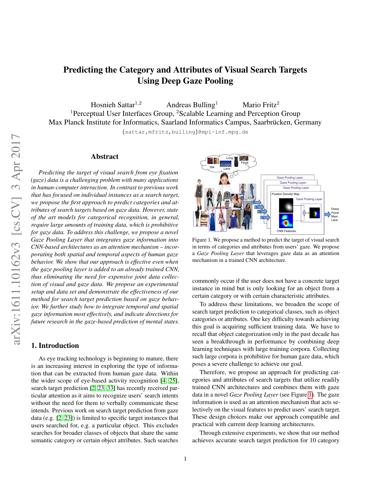 Predicting the Category and Attributes of Mental Pictures Using Deep Gaze Pooling