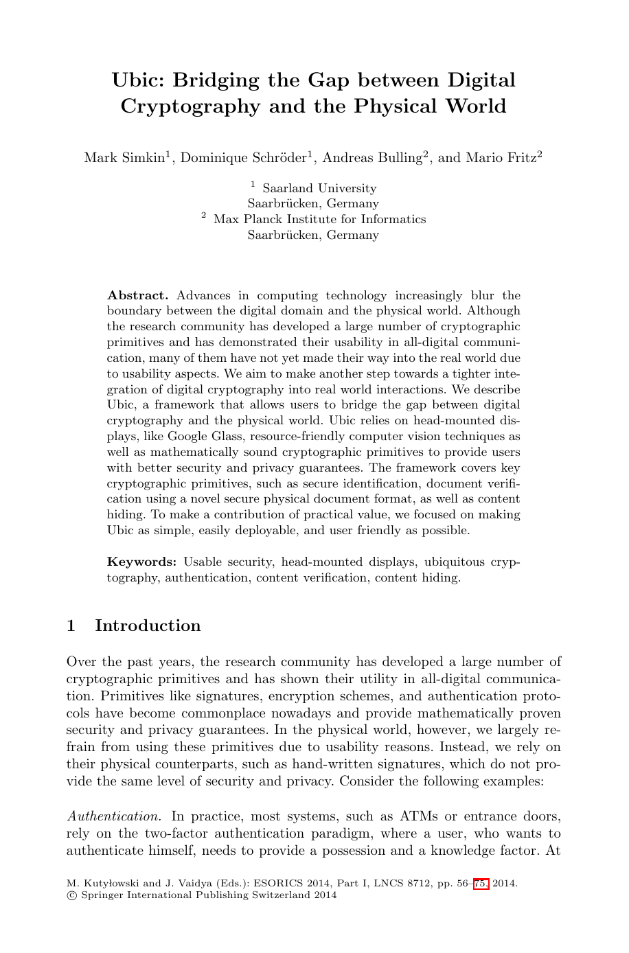 Ubic: Bridging the gap between digital cryptography and the physical world