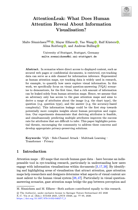 AttentionLeak: What Does Human Attention Reveal About Information Visualisation?