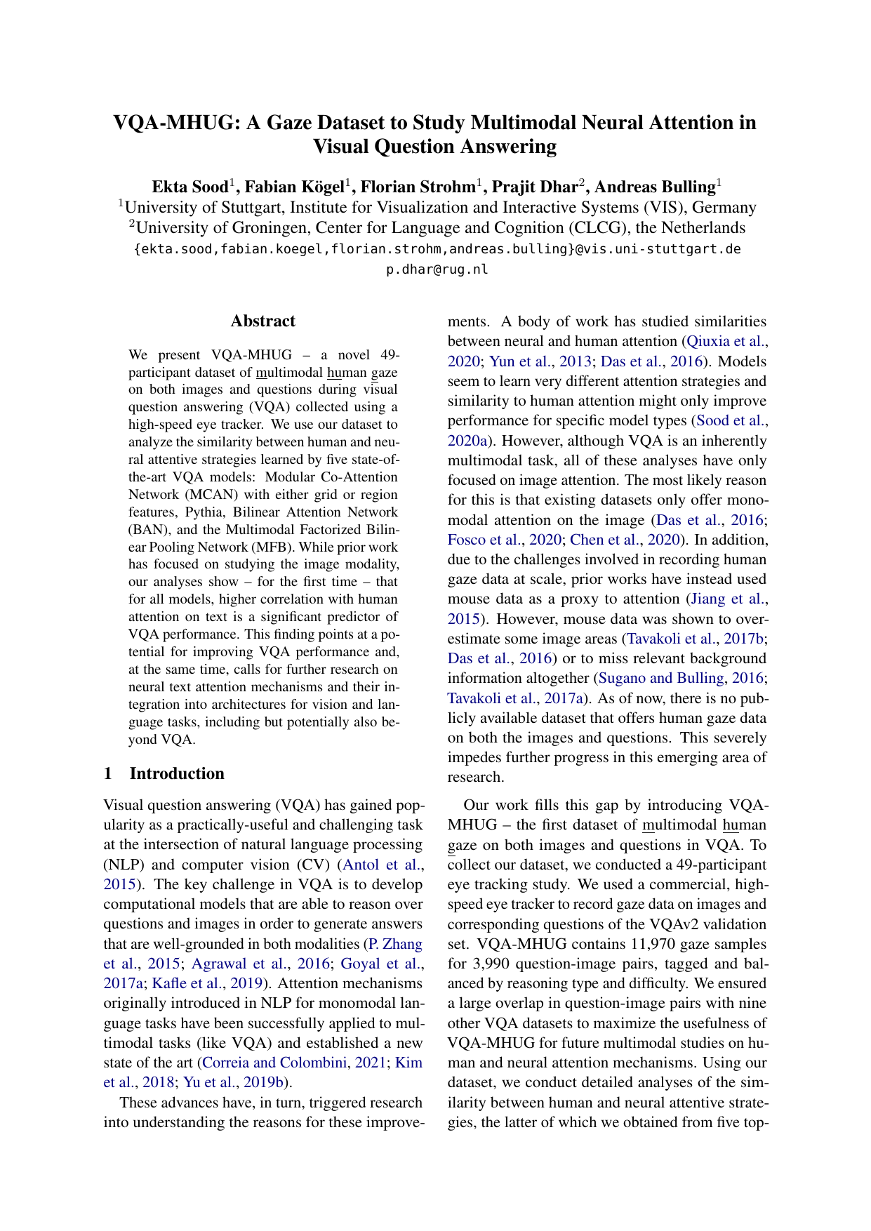 VQA-MHUG: A gaze dataset to study multimodal neural attention in VQA