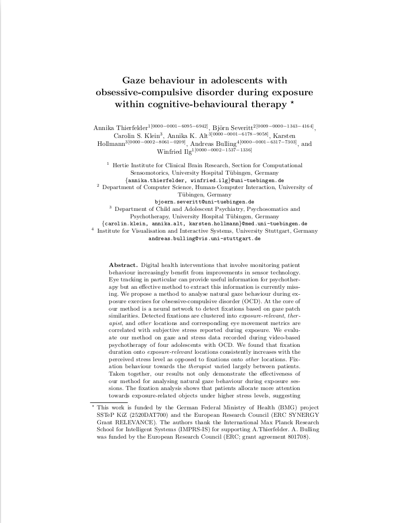 Gaze Behaviour in Adolescents with Obsessive-compulsive Disorder During Exposure Within Cognitive-behavioural Therapy