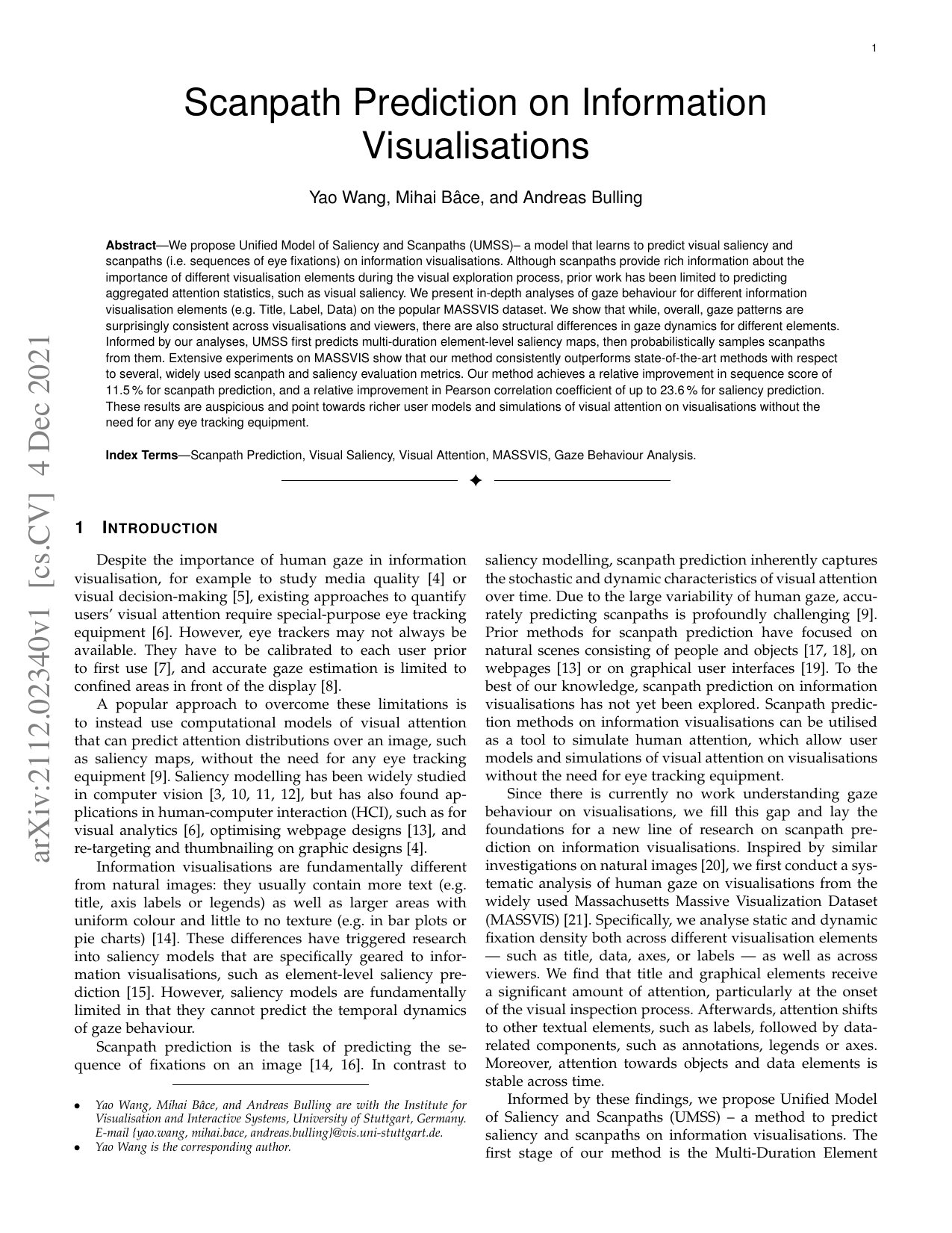 Scanpath Prediction on Information Visualisations