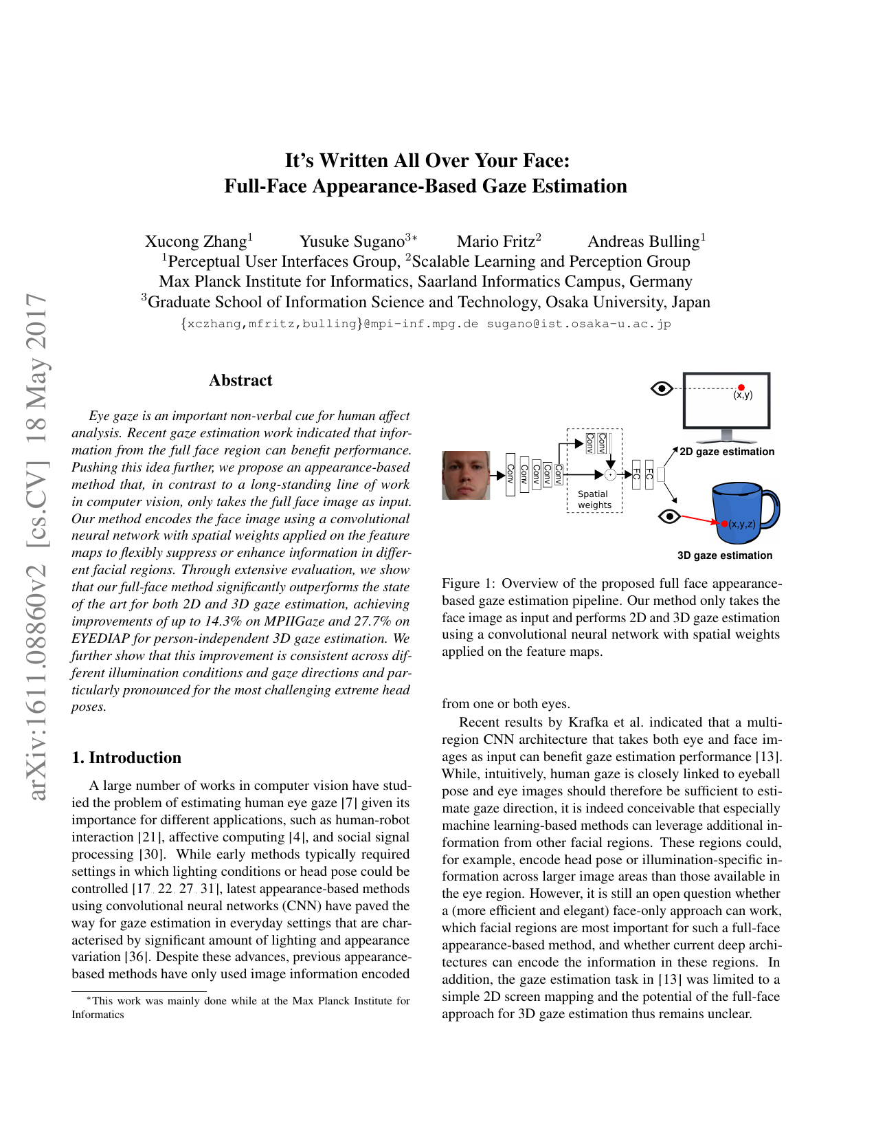 It’s Written All Over Your Face: Full-Face Appearance-Based Gaze Estimation