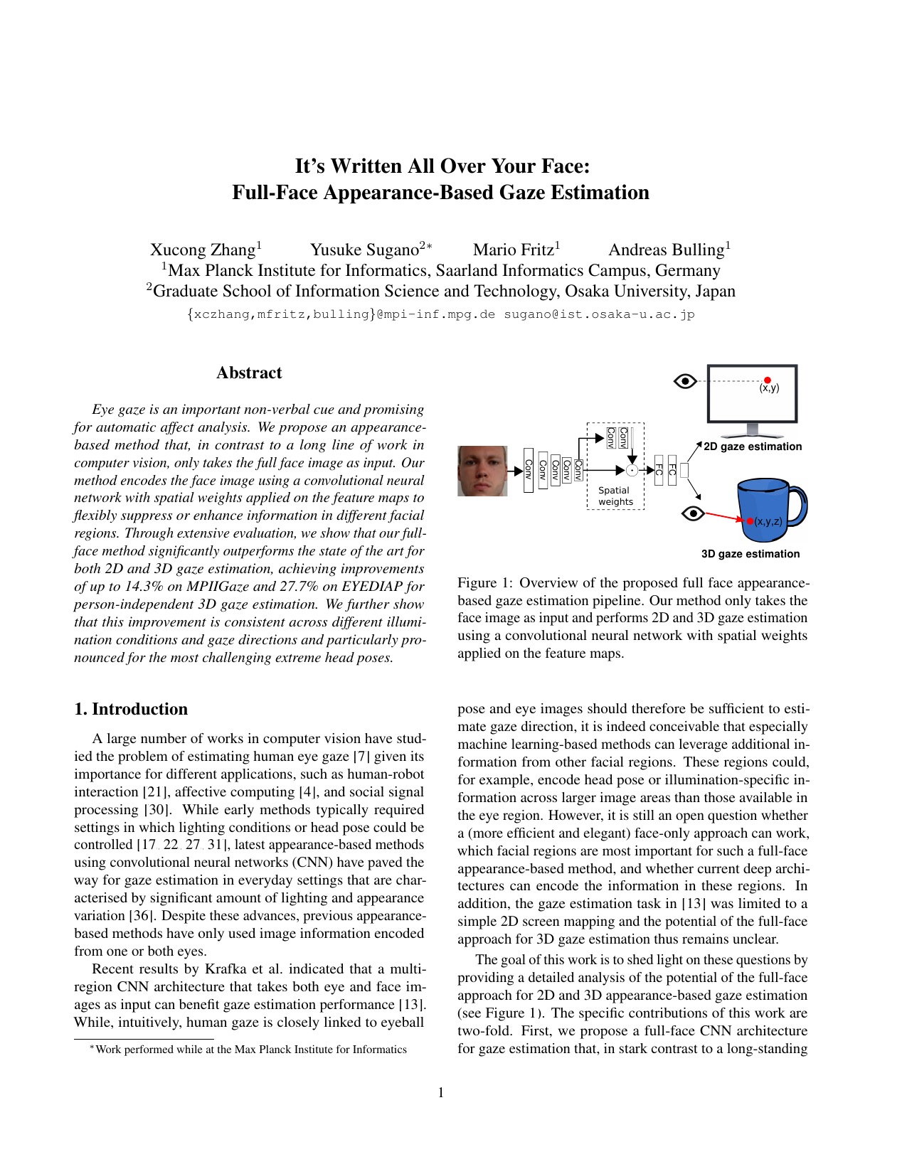 It’s Written All Over Your Face: Full-Face Appearance-Based Gaze Estimation